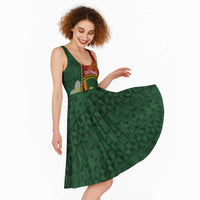 Personalised PNG Oro Provins Midi Dress Papua New Guinea Plumeria Melanesian Pattern - Polynesian Pride