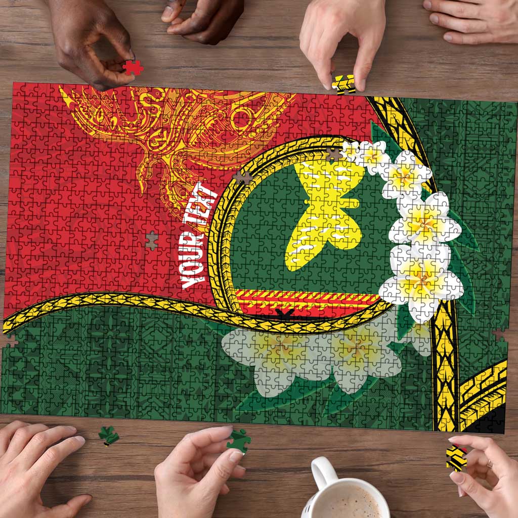 Personalised PNG Oro Provins Puzzle Papua New Guinea Plumeria Melanesian Pattern LT14 - Polynesian Pride