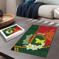 Personalised PNG Oro Provins Puzzle Papua New Guinea Plumeria Melanesian Pattern LT14 - Polynesian Pride