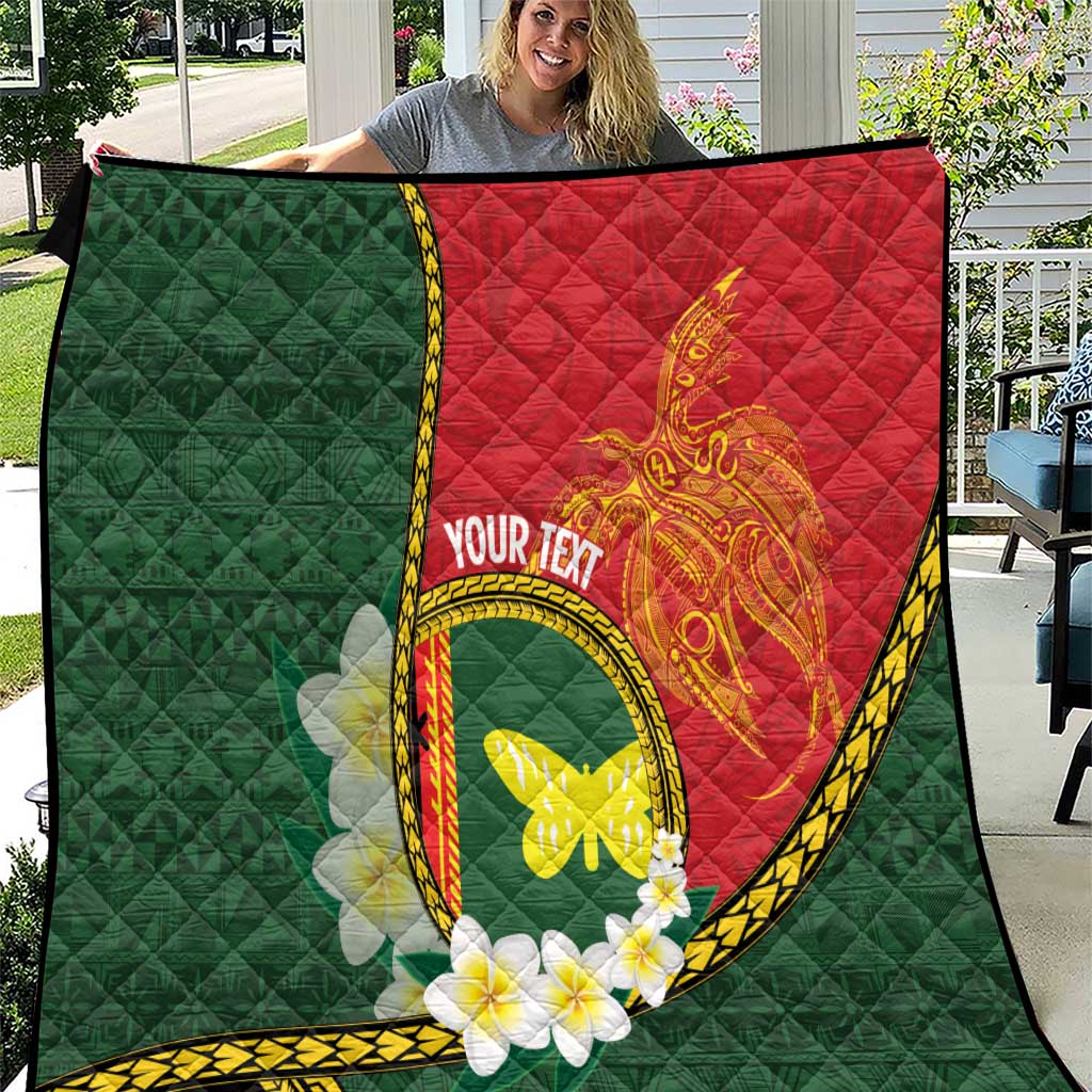 Personalised PNG Oro Provins Quilt Papua New Guinea Plumeria Melanesian Pattern - Polynesian Pride