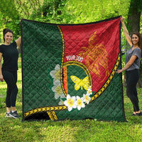 Personalised PNG Oro Provins Quilt Papua New Guinea Plumeria Melanesian Pattern - Polynesian Pride