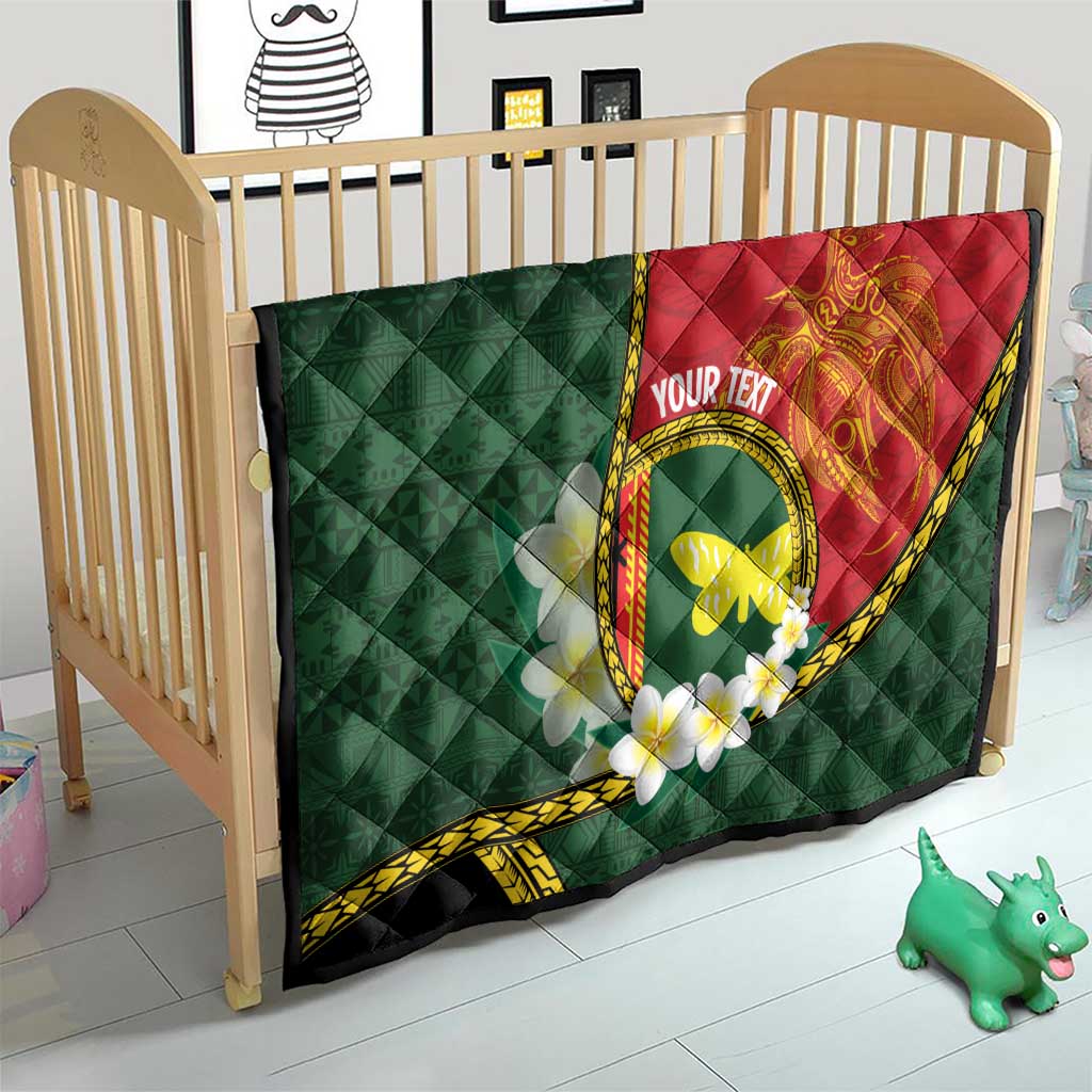 Personalised PNG Oro Provins Quilt Papua New Guinea Plumeria Melanesian Pattern - Polynesian Pride