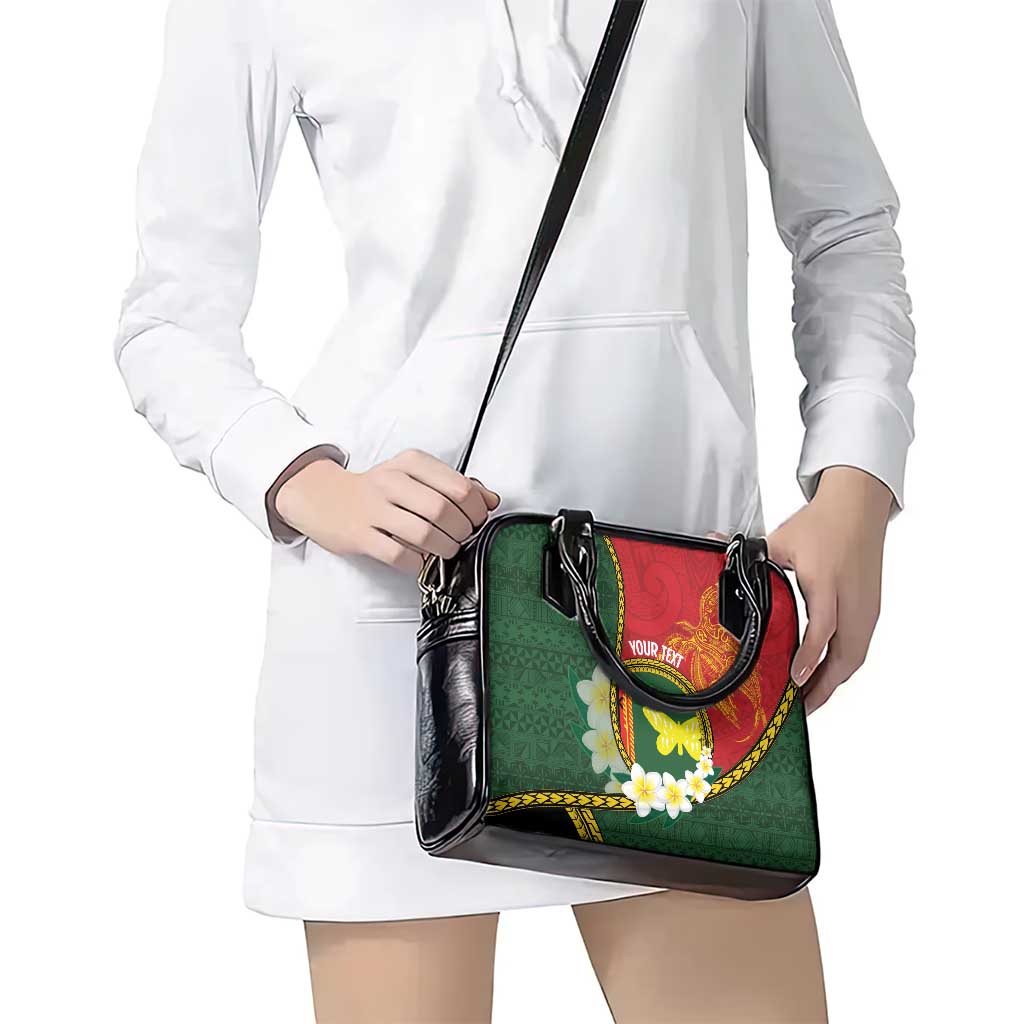 Personalised PNG Oro Provins Shoulder Handbag Papua New Guinea Plumeria Melanesian Pattern - Polynesian Pride