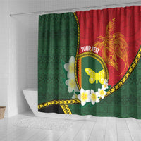 Personalised PNG Oro Provins Shower Curtain Papua New Guinea Plumeria Melanesian Pattern LT14 - Polynesian Pride