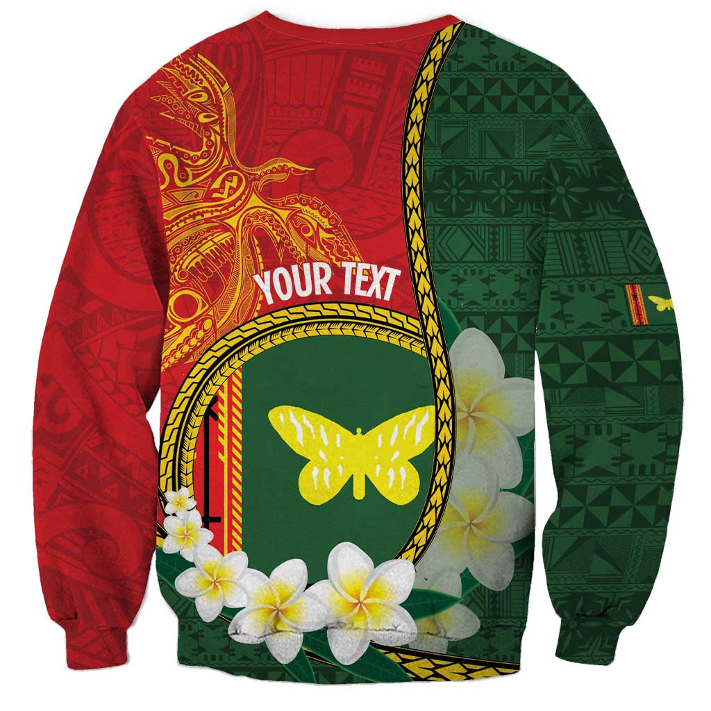 Personalised PNG Oro Provins Sweatshirt Papua New Guinea Plumeria Melanesian Pattern - Polynesian Pride