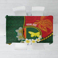 Personalised PNG Oro Provins Tablecloth Papua New Guinea Plumeria Melanesian Pattern - Polynesian Pride