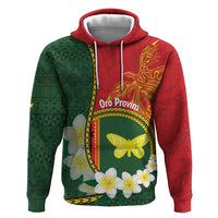 Personalised PNG Oro Provins Zip Hoodie Papua New Guinea Plumeria Melanesian Pattern - Polynesian Pride