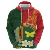 Personalised PNG Oro Provins Zip Hoodie Papua New Guinea Plumeria Melanesian Pattern - Polynesian Pride