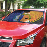 Personalised PNG Niu Ailan Auto Sun Shade Papua New Guinea Plumeria Melanesian Pattern - Polynesian Pride