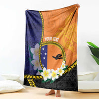 Personalised PNG Niu Ailan Blanket Papua New Guinea Plumeria Melanesian Pattern - Polynesian Pride