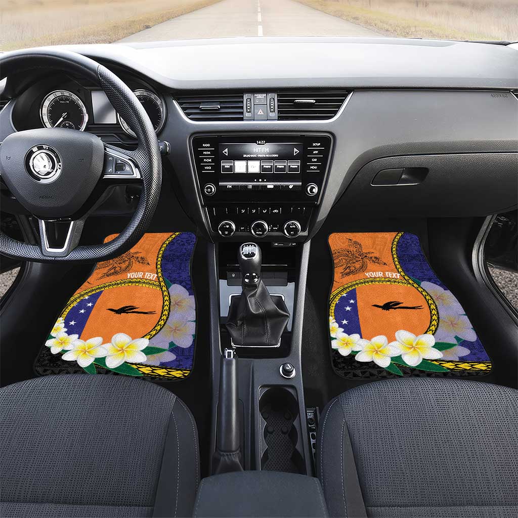 Personalised PNG Niu Ailan Car Mats Papua New Guinea Plumeria Melanesian Pattern - Polynesian Pride