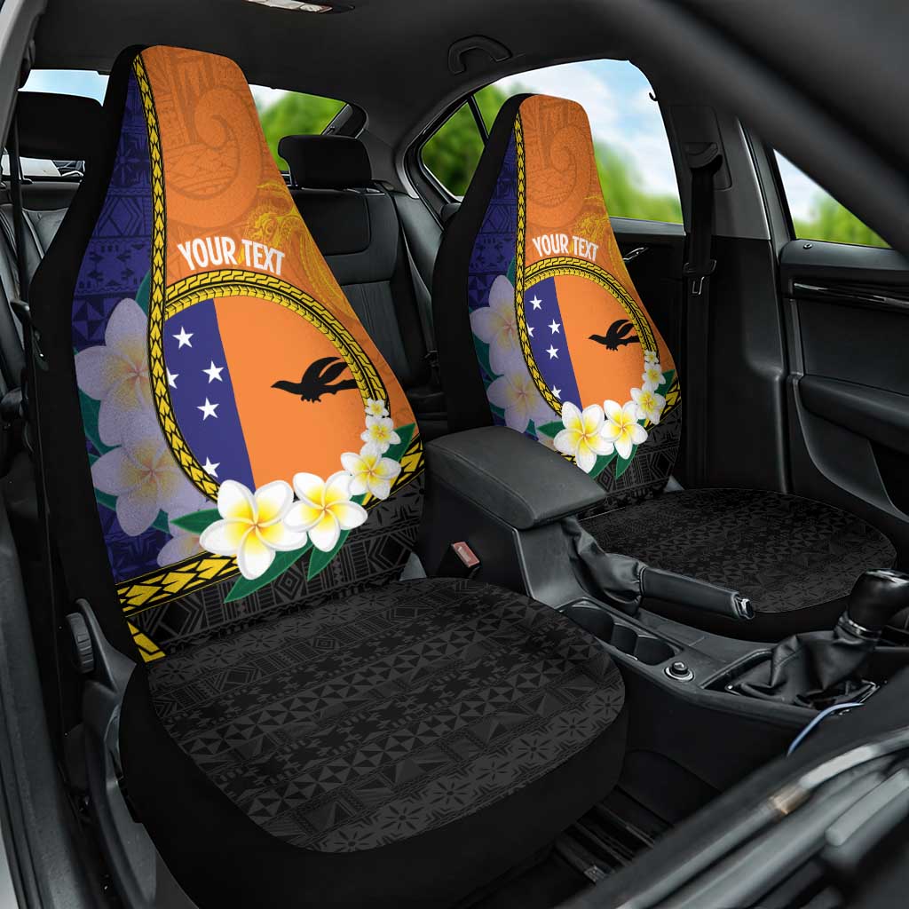 Personalised PNG Niu Ailan Car Seat Cover Papua New Guinea Plumeria Melanesian Pattern - Polynesian Pride