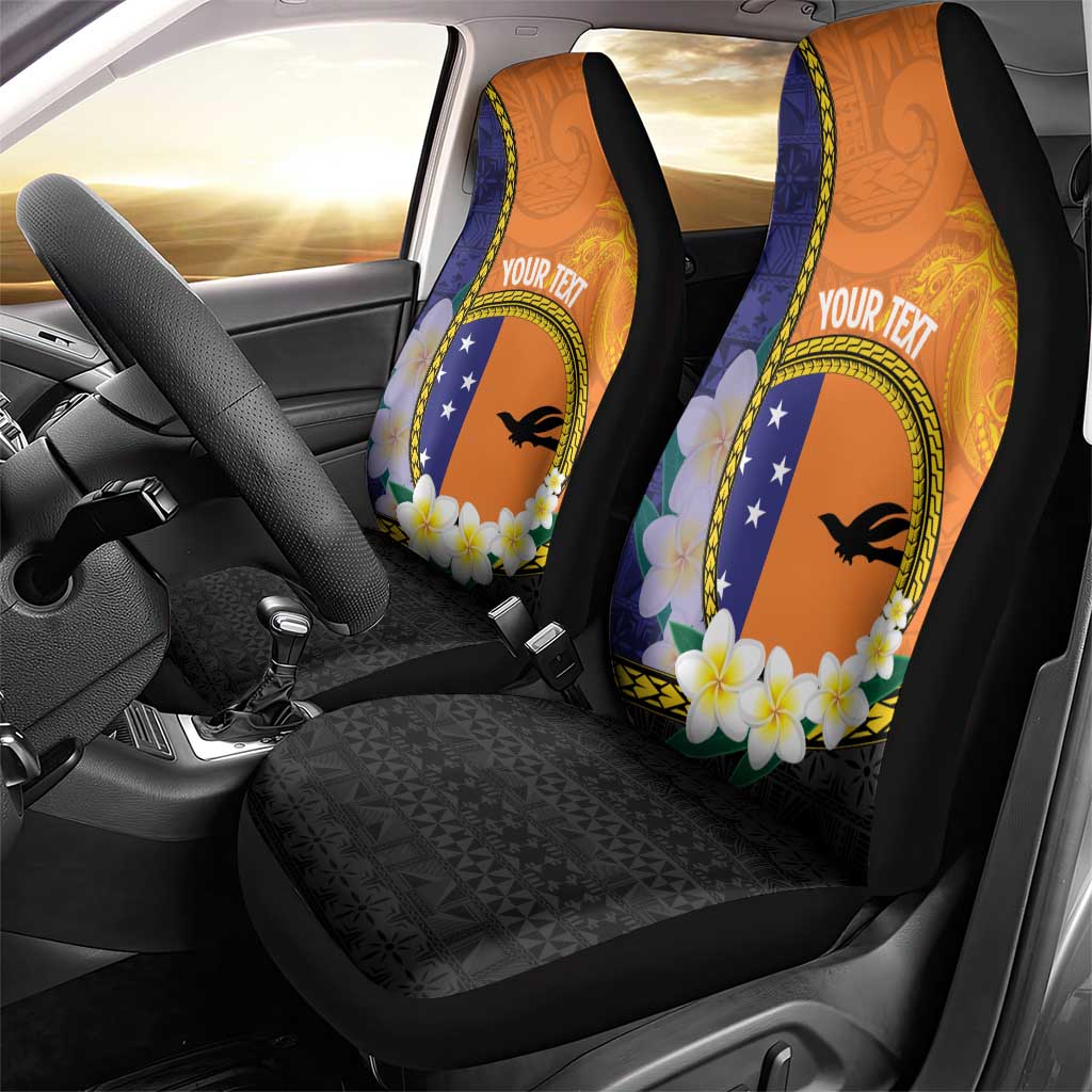 Personalised PNG Niu Ailan Car Seat Cover Papua New Guinea Plumeria Melanesian Pattern - Polynesian Pride