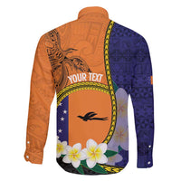 Personalised PNG Niu Ailan Family Matching Off Shoulder Short Dress and Hawaiian Shirt Papua New Guinea Plumeria Melanesian Pattern - Polynesian Pride