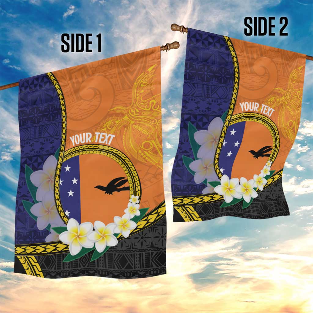 Personalised PNG Niu Ailan Garden Flag Papua New Guinea Plumeria Melanesian Pattern - Polynesian Pride