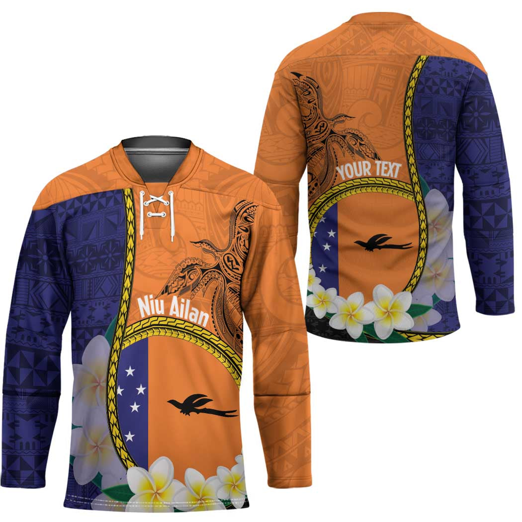 Personalised PNG Niu Ailan Hockey Jersey Papua New Guinea Plumeria Melanesian Pattern - Polynesian Pride
