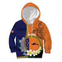 Personalised PNG Niu Ailan Kid Hoodie Papua New Guinea Plumeria Melanesian Pattern LT14 Hoodie Orange - Polynesian Pride