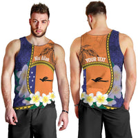 Personalised PNG Niu Ailan Men Tank Top Papua New Guinea Plumeria Melanesian Pattern - Polynesian Pride