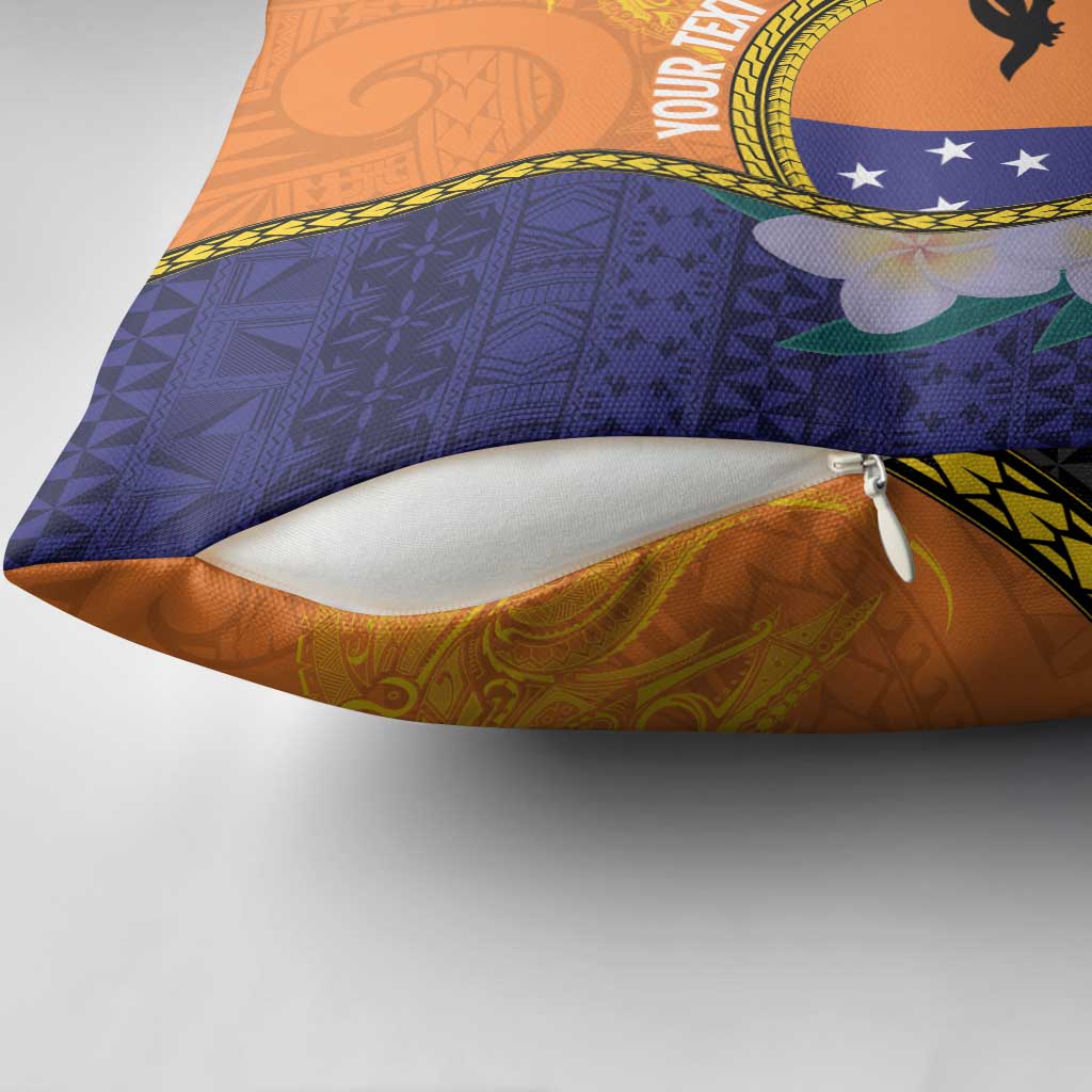 Personalised PNG Niu Ailan Pillow Cover Papua New Guinea Plumeria Melanesian Pattern LT14 - Polynesian Pride