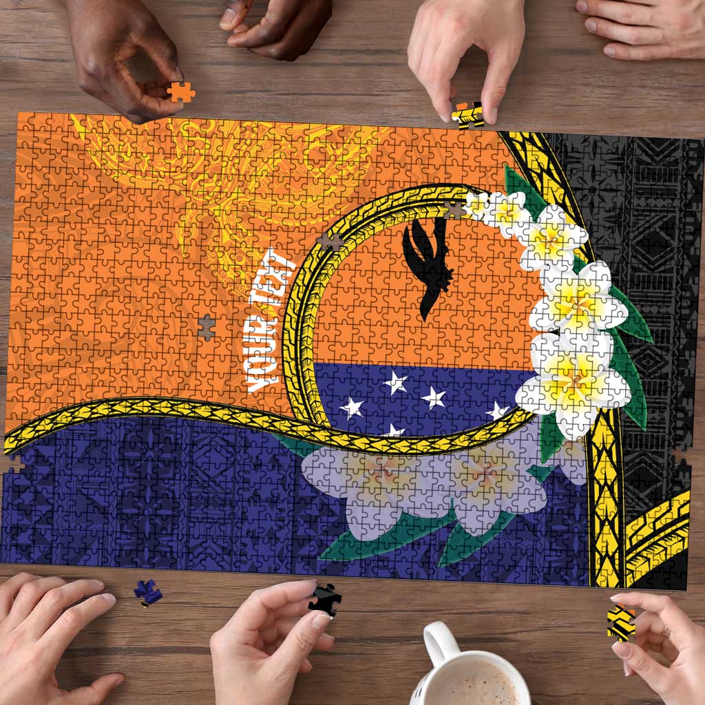 Personalised PNG Niu Ailan Puzzle Papua New Guinea Plumeria Melanesian Pattern LT14 - Polynesian Pride
