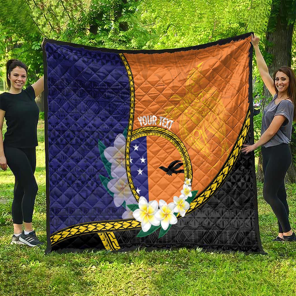 Personalised PNG Niu Ailan Quilt Papua New Guinea Plumeria Melanesian Pattern - Polynesian Pride