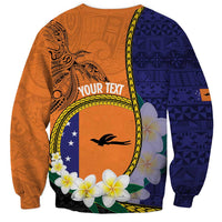 Personalised PNG Niu Ailan Sweatshirt Papua New Guinea Plumeria Melanesian Pattern - Polynesian Pride