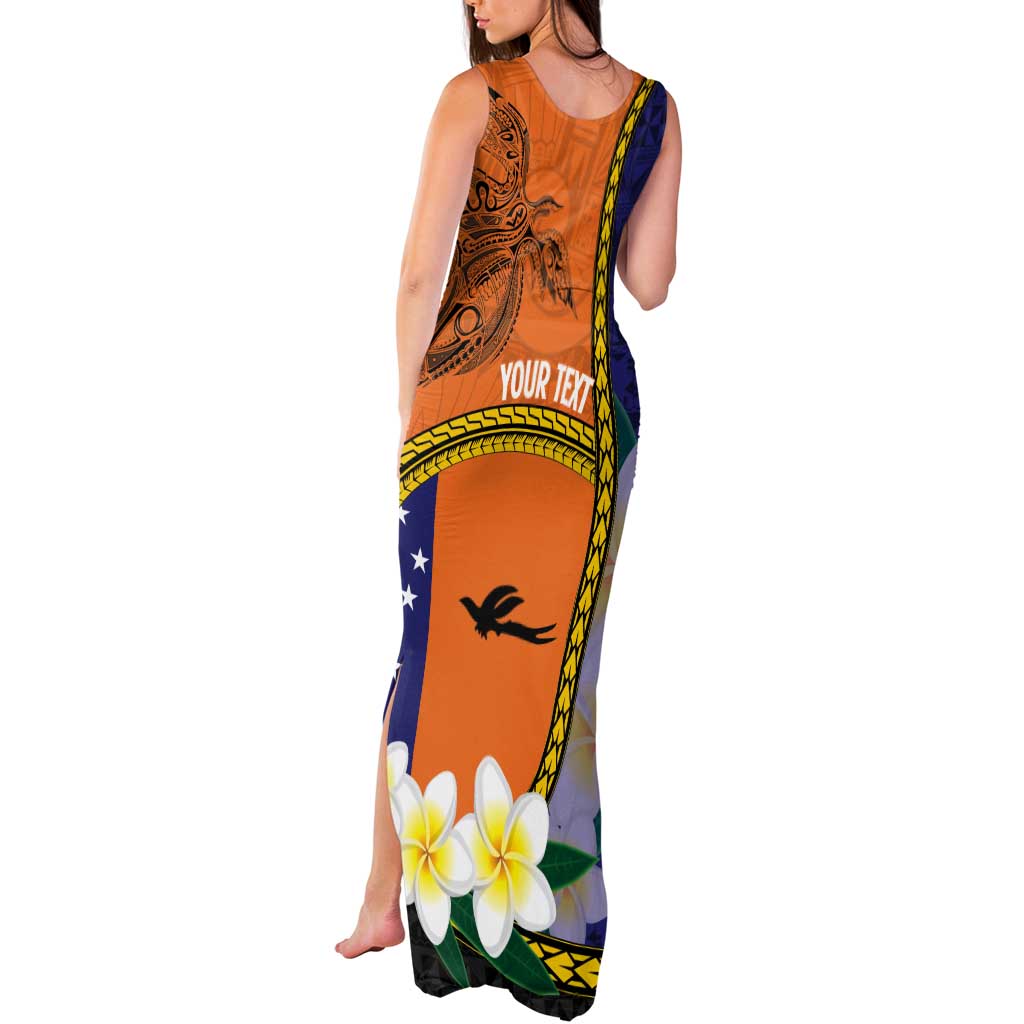 Personalised PNG Niu Ailan Tank Maxi Dress Papua New Guinea Plumeria Melanesian Pattern - Polynesian Pride