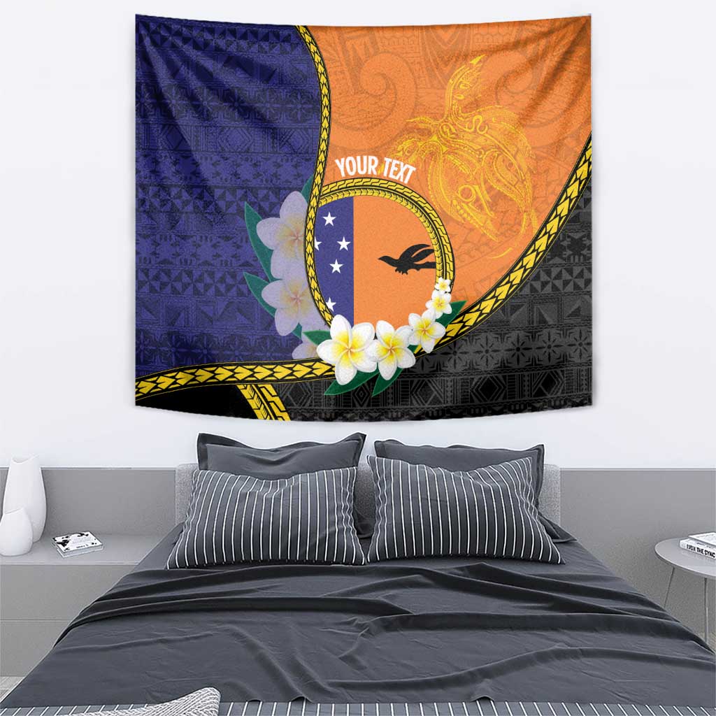 Personalised PNG Niu Ailan Tapestry Papua New Guinea Plumeria Melanesian Pattern LT14 - Polynesian Pride
