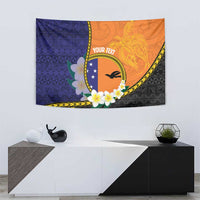 Personalised PNG Niu Ailan Tapestry Papua New Guinea Plumeria Melanesian Pattern LT14 - Polynesian Pride