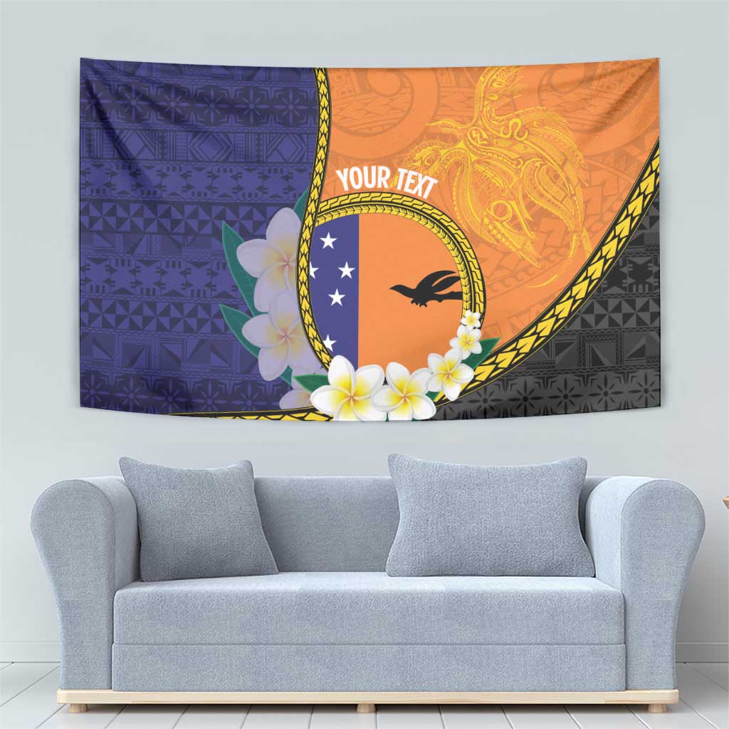 Personalised PNG Niu Ailan Tapestry Papua New Guinea Plumeria Melanesian Pattern LT14 - Polynesian Pride