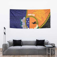 Personalised PNG Niu Ailan Tapestry Papua New Guinea Plumeria Melanesian Pattern LT14 - Polynesian Pride