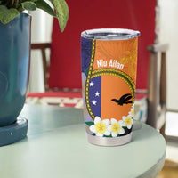 Personalised PNG Niu Ailan Tumbler Cup Papua New Guinea Plumeria Melanesian Pattern - Polynesian Pride