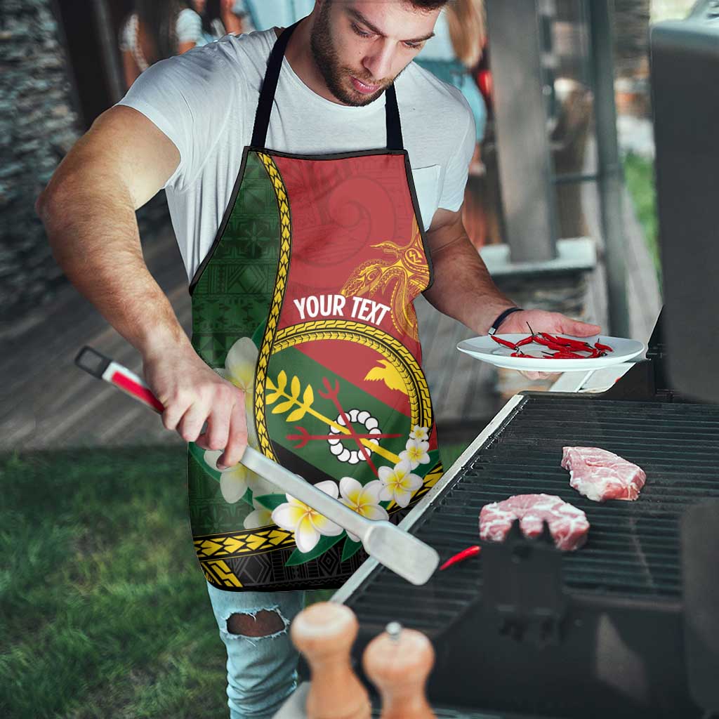 Personalised PNG Simbu Provins Apron Papua New Guinea Plumeria Melanesian Pattern - Polynesian Pride