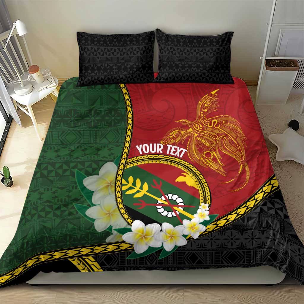 Personalised PNG Simbu Provins Bedding Set Papua New Guinea Plumeria Melanesian Pattern - Polynesian Pride