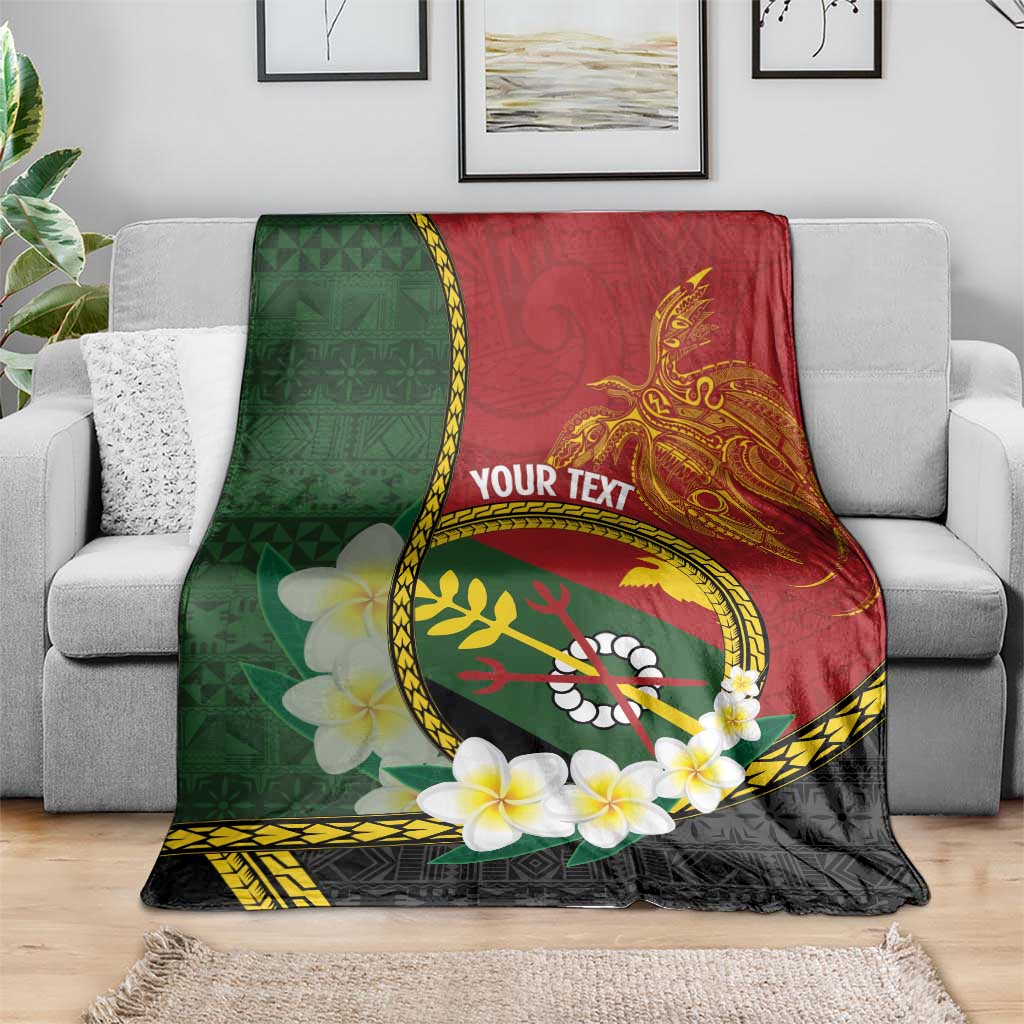 Personalised PNG Simbu Provins Blanket Papua New Guinea Plumeria Melanesian Pattern - Polynesian Pride