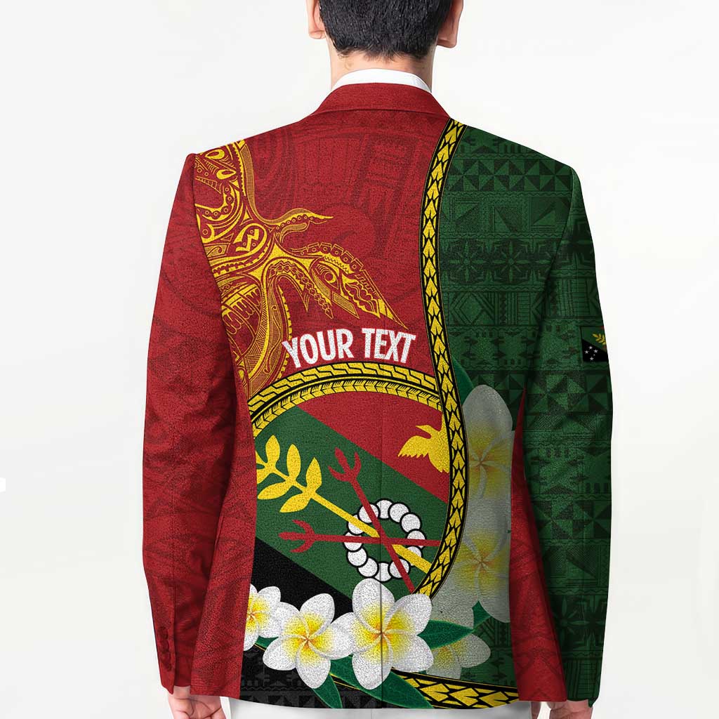 Personalised PNG Simbu Provins Blazer Papua New Guinea Plumeria Melanesian Pattern - Polynesian Pride