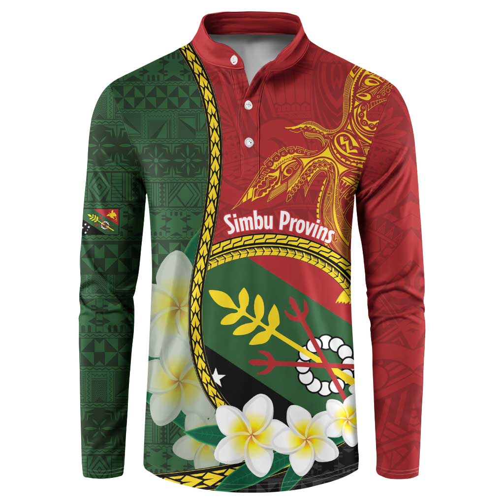 Personalised PNG Simbu Provins Button Sweatshirt Papua New Guinea Plumeria Melanesian Pattern - Polynesian Pride