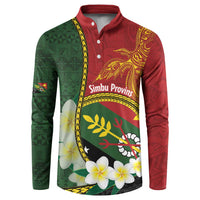 Personalised PNG Simbu Provins Button Sweatshirt Papua New Guinea Plumeria Melanesian Pattern - Polynesian Pride