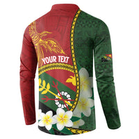 Personalised PNG Simbu Provins Button Sweatshirt Papua New Guinea Plumeria Melanesian Pattern - Polynesian Pride