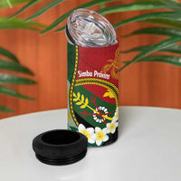 Personalised PNG Simbu Provins 4 in 1 Can Cooler Tumbler Papua New Guinea Plumeria Melanesian Pattern - Polynesian Pride