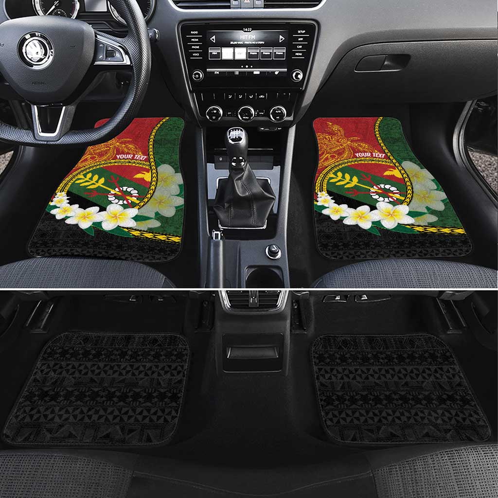 Personalised PNG Simbu Provins Car Mats Papua New Guinea Plumeria Melanesian Pattern - Polynesian Pride
