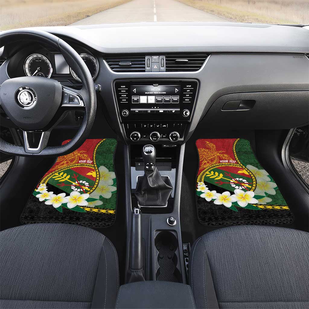 Personalised PNG Simbu Provins Car Mats Papua New Guinea Plumeria Melanesian Pattern - Polynesian Pride