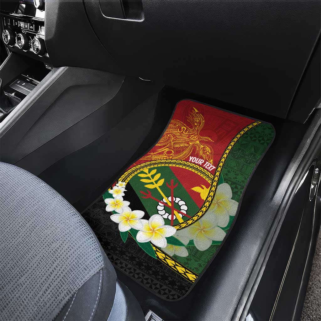 Personalised PNG Simbu Provins Car Mats Papua New Guinea Plumeria Melanesian Pattern - Polynesian Pride
