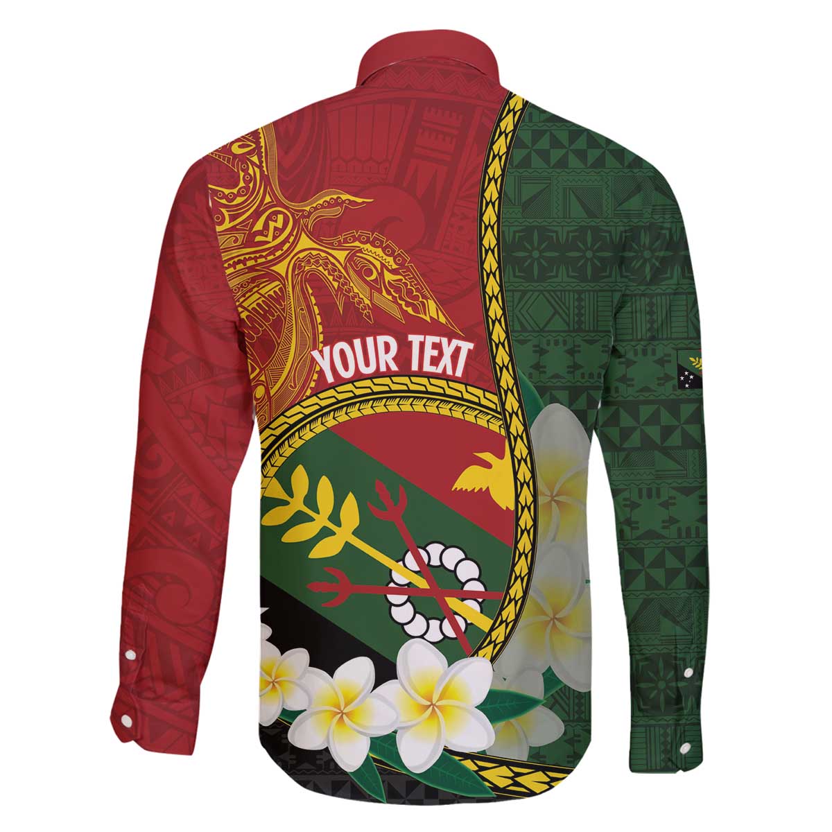 Personalised PNG Simbu Provins Family Matching Off The Shoulder Long Sleeve Dress and Hawaiian Shirt Papua New Guinea Plumeria Melanesian Pattern - Polynesian Pride