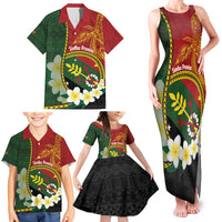 Personalised PNG Simbu Provins Family Matching Tank Maxi Dress and Hawaiian Shirt Papua New Guinea Plumeria Melanesian Pattern - Polynesian Pride