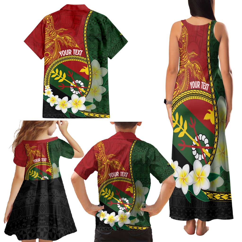 Personalised PNG Simbu Provins Family Matching Tank Maxi Dress and Hawaiian Shirt Papua New Guinea Plumeria Melanesian Pattern - Polynesian Pride