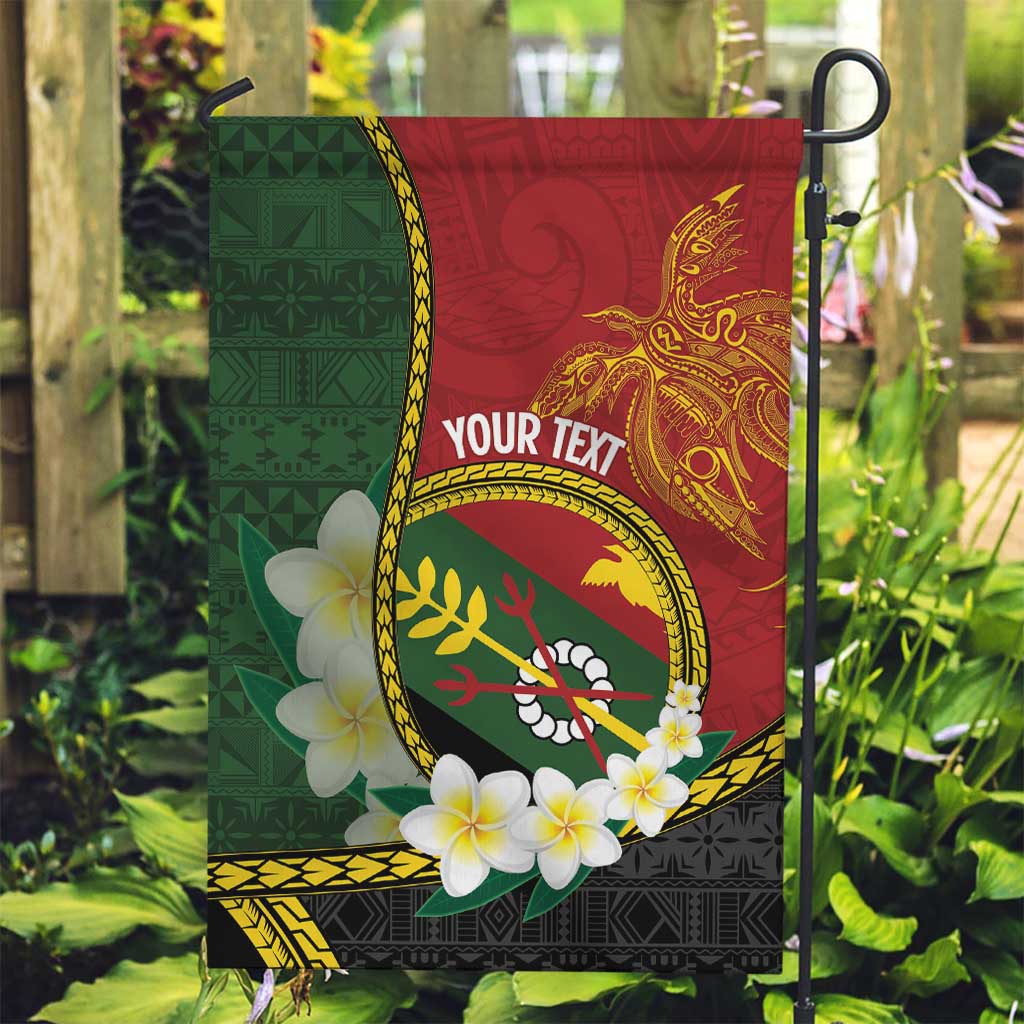 Personalised PNG Simbu Provins Garden Flag Papua New Guinea Plumeria Melanesian Pattern - Polynesian Pride
