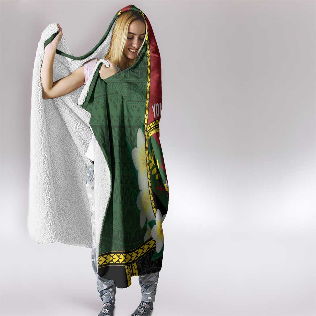 Personalised PNG Simbu Provins Hooded Blanket Papua New Guinea Plumeria Melanesian Pattern LT14 - Polynesian Pride