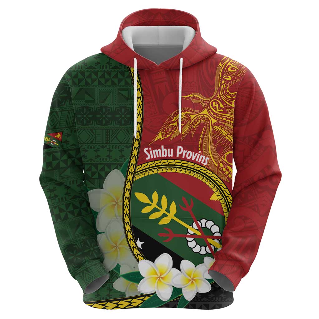 Personalised PNG Simbu Provins Hoodie Papua New Guinea Plumeria Melanesian Pattern - Polynesian Pride