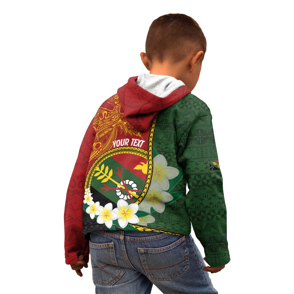 Personalised PNG Simbu Provins Kid Hoodie Papua New Guinea Plumeria Melanesian Pattern LT14 - Polynesian Pride